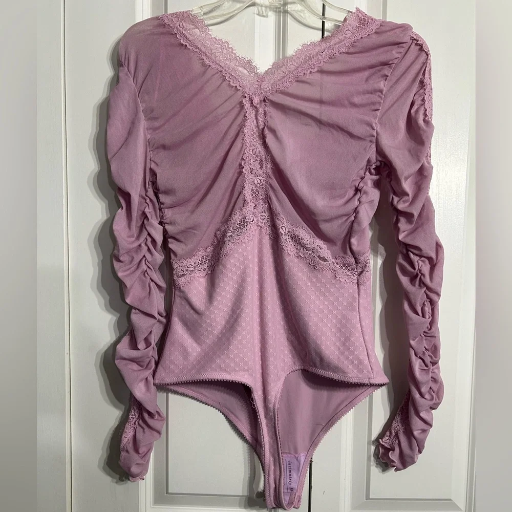 Intimately Free People  Women's Forever Young Bodysuit Plum Blossom Size S